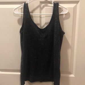 Sheer dark blue tank top